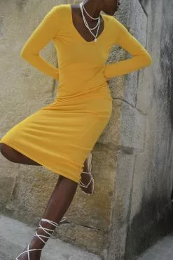 NA-KD Trend Knitted Open Back Dress -Party Dresses Sales 1736 000340 0024 editorial