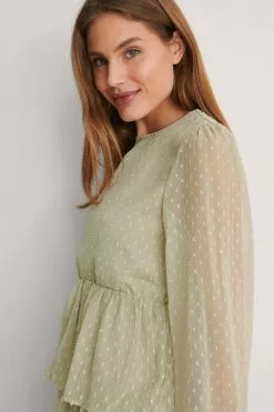 NA-KD Boho Flounce Dobby Mini Dress -Party Dresses Sales 5nakd flounce dobby mini dress 1014 001135 0324 04a