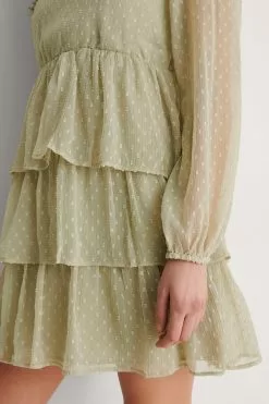 NA-KD Boho Flounce Dobby Mini Dress -Party Dresses Sales 5nakd flounce dobby mini dress 1014 001135 0324 05g