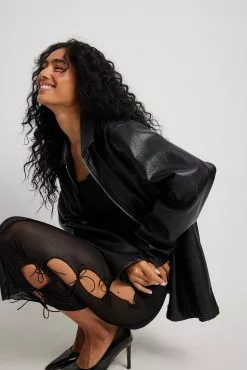 NA-KD ART All Over Lacing Detail Dress