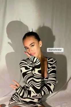 Amalie Star X NA-KD Swirl Jaqcuard Knitted Dress