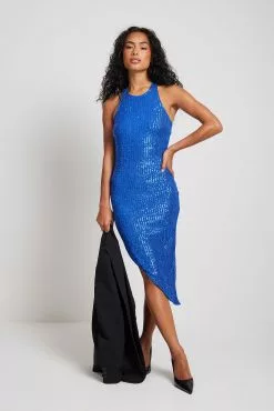 NA-KD Party Asymmetric Sleeveless Sequin Midi Dress -Party Dresses Sales asymmetric sleeveless sequin midi dress 1017 001880 00034304