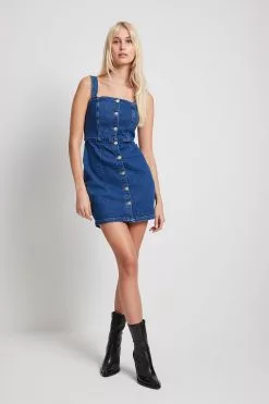 NA-KD Buttoned Denim Mini Dress -Party Dresses Sales buttoned denim mini dress 1018 009933 011613398