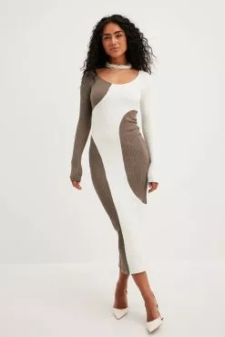 NA-KD Trend Colour Block Midi Dress -Party Dresses Sales colour block midi dress 1018 010518 985626589 copy 01c 1