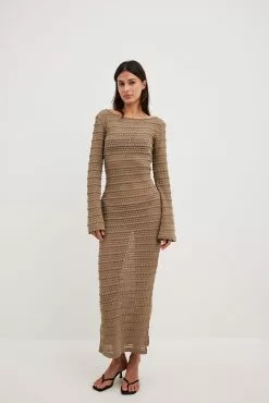 NA-KD Trend Crochet Structured Maxi Dress -Party Dresses Sales crochet structured maxi dress 1018 010481 0017 5065