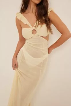 Dani Pavlica X NA-KD Cut Out Frill Detail Maxi Dress -Party Dresses Sales cut out frill detail maxi dress 1766 000011 03423456