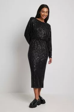 NA-KD Party Deep Back Sequin Midi Dress -Party Dresses Sales deep back sequin midi dress 1017 001871 00023696