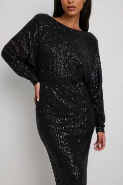 NA-KD Party Deep Back Sequin Midi Dress -Party Dresses Sales deep back sequin midi dress 1017 001871 00023706 1