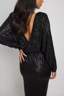 NA-KD Party Deep Back Sequin Midi Dress -Party Dresses Sales deep back sequin midi dress 1017 001871 00023709 1