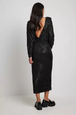 NA-KD Party Deep Back Sequin Midi Dress -Party Dresses Sales deep back sequin midi dress 1017 001871 00023722