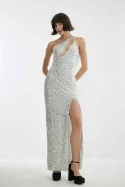 Josefine Hj X Na-Kd Deep Front Sequin Dress -Party Dresses Sales deep front sequin dress 1708 000096 00011025