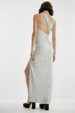 Josefine Hj X Na-Kd Deep Front Sequin Dress -Party Dresses Sales deep front sequin dress 1708 000096 00011048 1