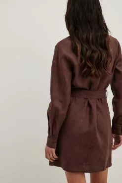 NA-KD Drawstring Linen Mini Dress -Party Dresses Sales drawstring linen mini dress 1100 006037 001734525