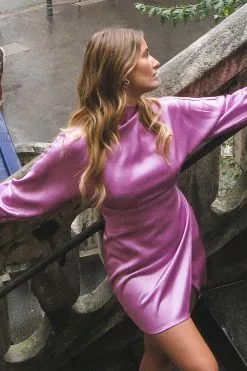 Karoline Dall X NA-KD Satin Dress -Party Dresses Sales editorial 1780 000010 0015