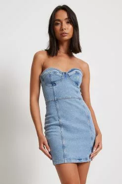 NA-KD Trend Embellished Denim Mini Dress 12 NA-KD Trend Embellished Denim Mini Dress -Party Dresses Sales embelished denim mini dress 1018 009699 00470056