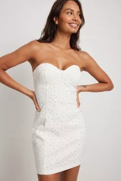 NA-KD Trend Embellished Denim Mini Dress 10 NA-KD Trend Embellished Denim Mini Dress -Party Dresses Sales embelished denim mini dress 1018 009699 02602099