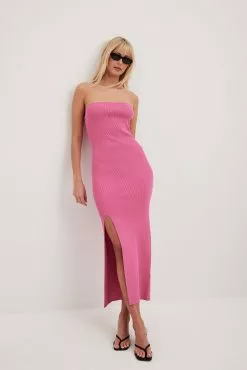 NA-KD Trend Fine Knitted High Slit Tube Dress -Party Dresses Sales fine knitted high slit tube dress 1018 009952 00154089 2