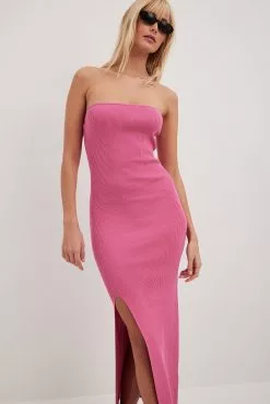 NA-KD Trend Fine Knitted High Slit Tube Dress -Party Dresses Sales fine knitted high slit tube dress 1018 009952 00154100 2 2