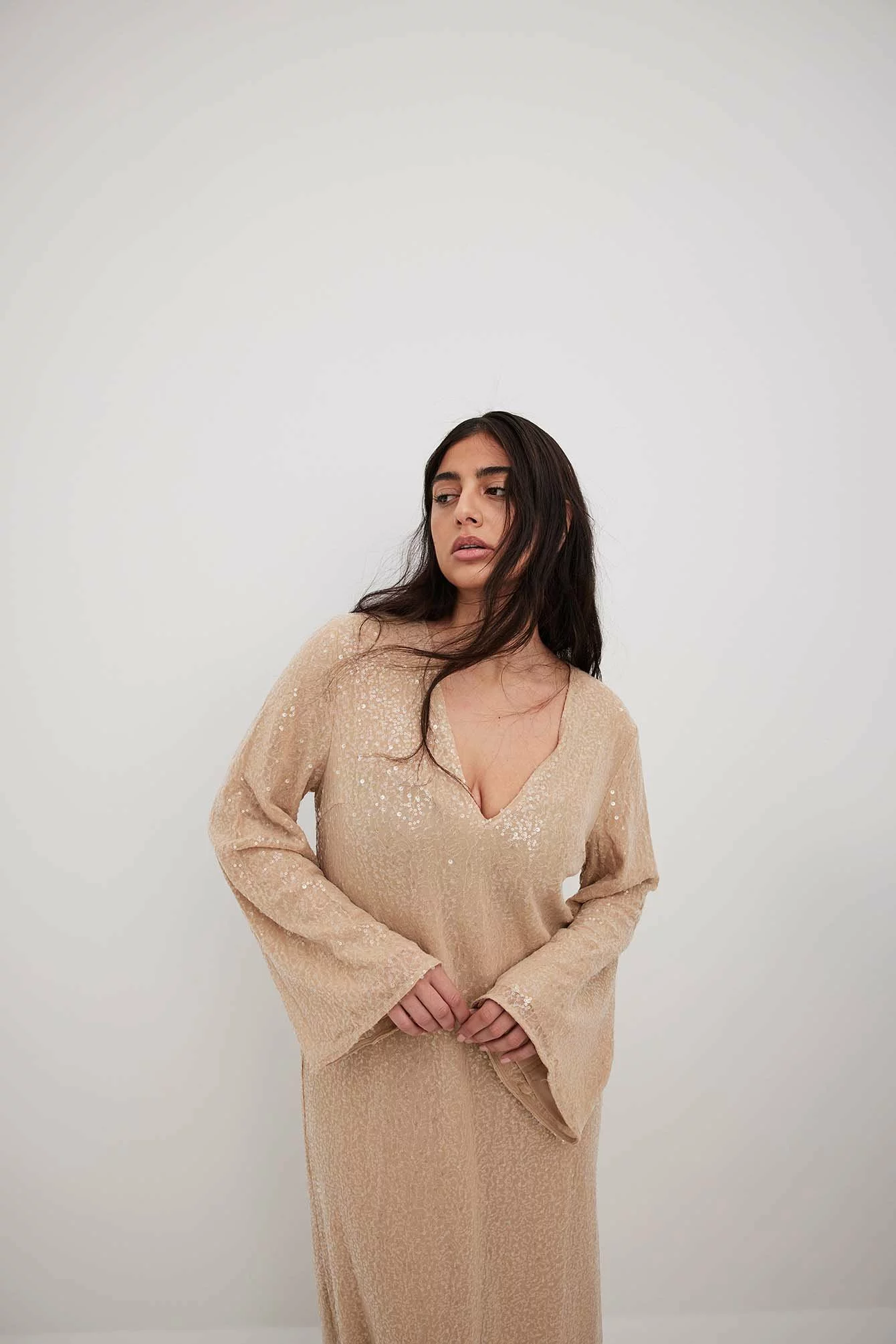 NA-KD Party Flowy Sequin Maxi Dress 1 NA-KD Party Flowy Sequin Maxi Dress