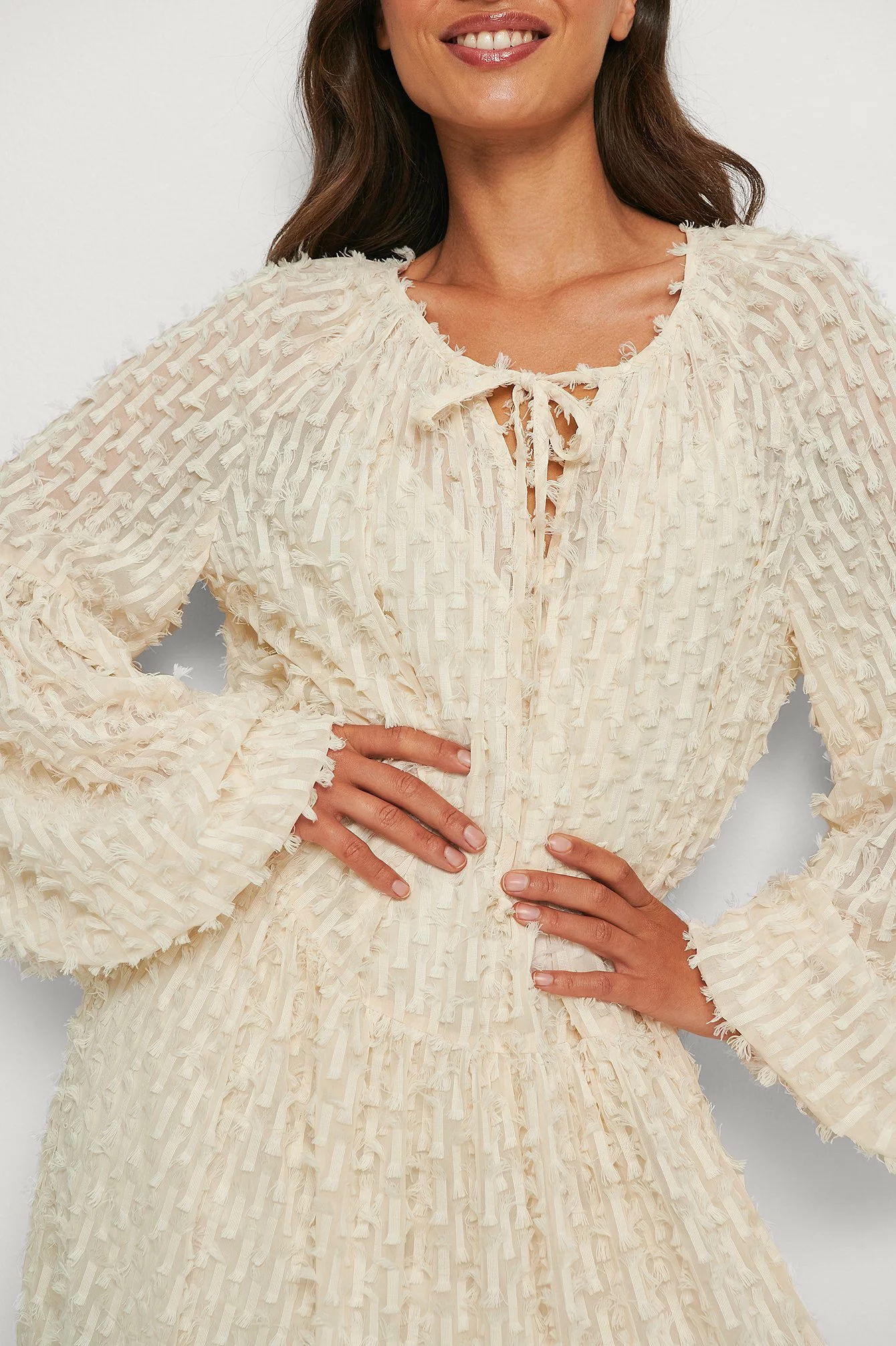 NA-KD Boho Fuzzy Textured Maxi Dress 4 NA-KD Boho Fuzzy Textured Maxi Dress - Image 4