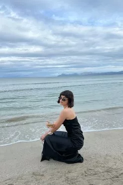 NA-KD Party Gathered Maxi Satin Dress