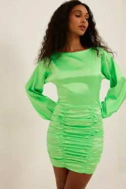 NA-KD Party Gathered Skirt Satin Mini Dress 11 NA-KD Party Gathered Skirt Satin Mini Dress -Party Dresses Sales gathered skirt satin mini dress 1018 009851 00100585 1