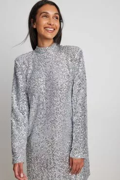 NA-KD Party High Neck Sequin Mini Dress