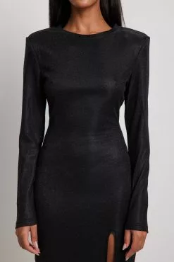 Lovisa Barkman X NA-KD High Slit Glitter Midi Dress -Party Dresses Sales high slit glitter midi dress 1783 000016 0002 01