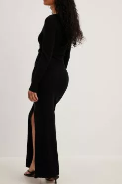 Moa Mattsson X NA-KD High Slit Knitted Maxi Dress -Party Dresses Sales high slit knitted maxi dress 1727 000139 0002 15152