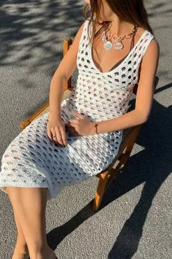 NA-KD Hole Knitted Midi Dress -Party Dresses Sales hole knitted midi dress 1100 006302 0260 01