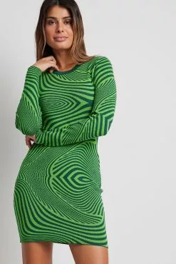 NA-KD Jaqcuard Knitted Mini Dress