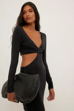 NA-KD Knitted Long Sleeved Mini Dress -Party Dresses Sales knitted long sleeved mini dress 1100 006156 000218347