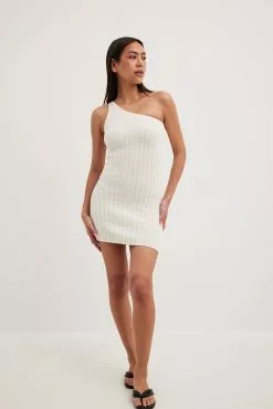 Susanna Wurz X NA-KD Knitted One Shoulder Mini Dress -Party Dresses Sales knitted one shoulder mini dress 1744 000045 0001 1128 01c 1