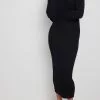 NA-KD Trend Knitted Shoulder Pads Maxi Dress