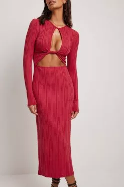 NA-KD Trend Knot Detailed Long Sleeve Dress