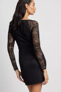 NA-KD Party Lace LS Mini Dress -Party Dresses Sales lace ls mini dress 1017 002154 000213072