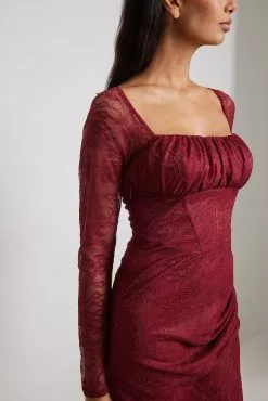 NA-KD Party Lace LS Mini Dress -Party Dresses Sales lace ls mini dress 1017 002154 02121082 1