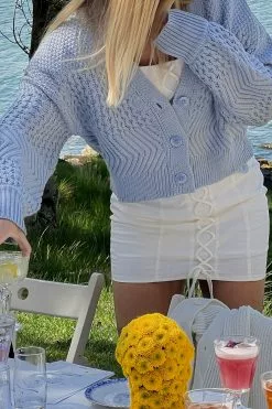 NA-KD Boho Linen Lacing Front Balloon Sleeve Mini Dress -Party Dresses Sales linen lacing front balloon sleeve mini dress 1014 001405 0342 social