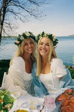 NA-KD Boho Linen Lacing Front Balloon Sleeve Mini Dress