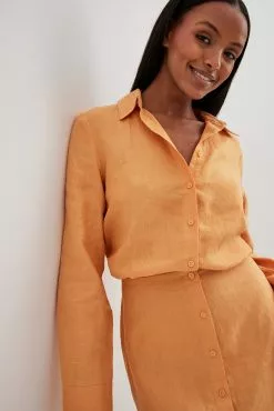 NA-KD Linen Shirt Dress -Party Dresses Sales linen shirt dress 1100 006902 02619025