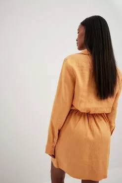 NA-KD Linen Shirt Dress -Party Dresses Sales linen shirt dress 1100 006902 02619026