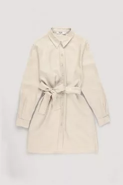 NA-KD Drawstring Linen Mini Dress -Party Dresses Sales linen shirt mini dress 1100 006037 0005 flatlay 1