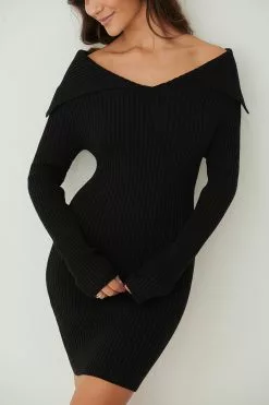 Lisa-Marie Schiffner X NA-KD Off Shoulder Knitted Dress -Party Dresses Sales lisa marie off shoulder knitted dress 1688 000054 0002 03g