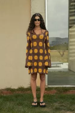 NA-KD Trend Long Sleeve Crochet Knitted Mini Dress -Party Dresses Sales long sleeve crochet knitted mini dress 1018 010362 9855 editorial230203