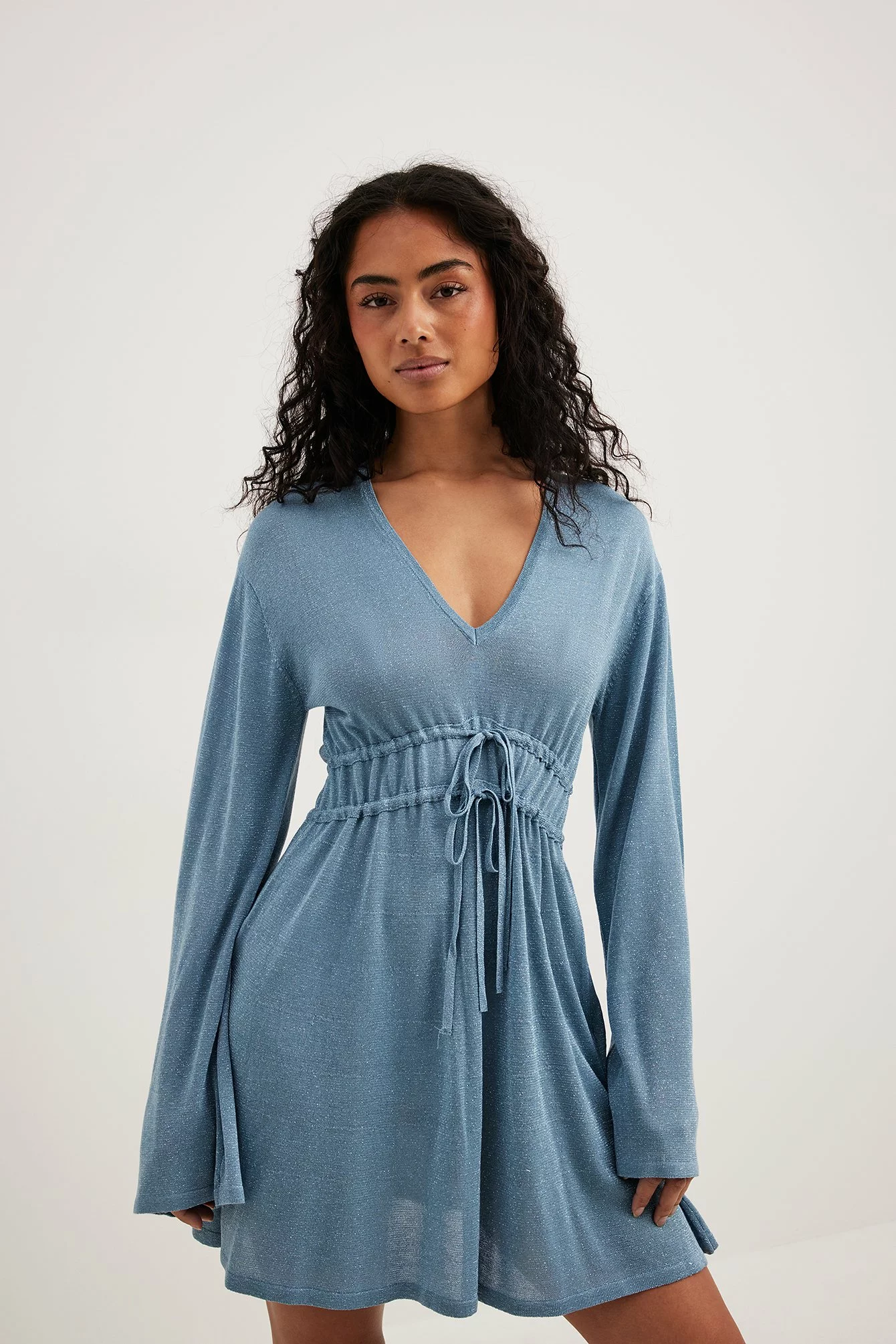 Moa Mattsson X NA-KD Long Sleeve Glitter Mini Dress 2 Moa Mattsson X NA-KD Long Sleeve Glitter Mini Dress - Image 2