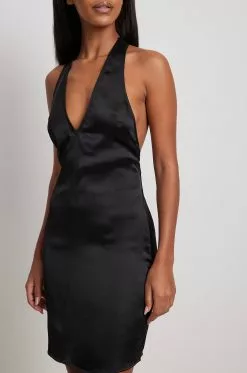 Lovisa Barkman X NA-KD Long Strap Satin Mini Dress -Party Dresses Sales long strap satin mini dress 1783 000000 00020537 copy