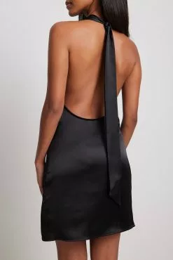 Lovisa Barkman X NA-KD Long Strap Satin Mini Dress -Party Dresses Sales long strap satin mini dress 1783 000000 00020554 copy