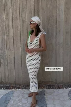 NA-KD Hole Knitted Midi Dress