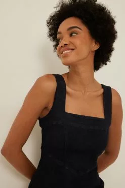 NA-KD Fitted Denim Mini Dress -Party Dresses Sales na kd fitted denim mini dress 1018 009418 1478 0060