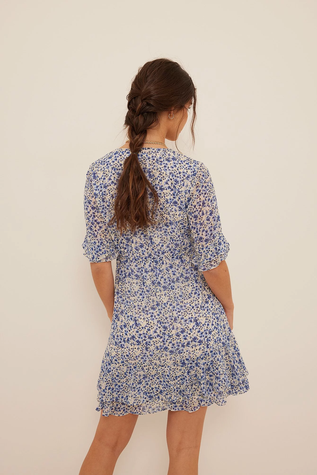 NA-KD Tie Front Sheer Mini Dress 2 NA-KD Tie Front Sheer Mini Dress - Image 2